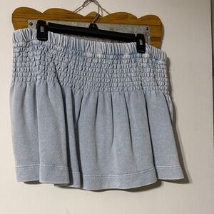 Aerie Light Blue Smocked Mini Skirt